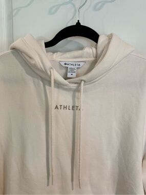 Athleta Retroplush Hoodie Sweatshirt in Magnolia White Size Medium